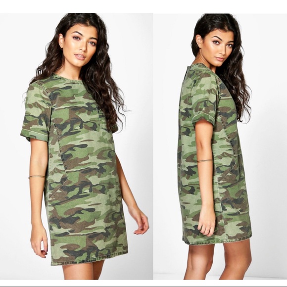 camo denim dress